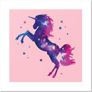 Unicorn Galaxy: Silhouette of Unicorn in the Universe Posters and Art